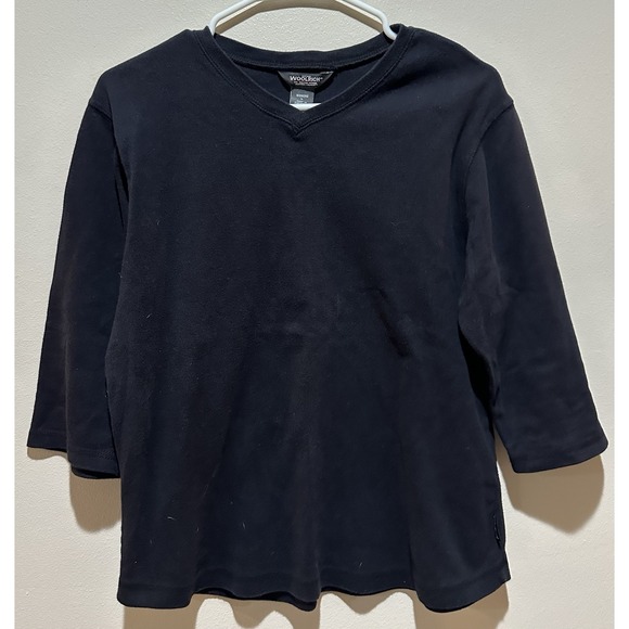 Woolrich Tops - Woolrich Women's V- Neck Raglan Sleeve‎ Cotton Shirt Size Large - Black